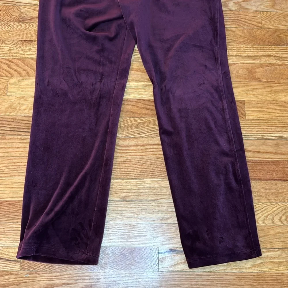 Gloria Vanderbilt Purple Velour Velvet Missy Sweatpants Lounge Pant Sz XL - Picture 7 of 9